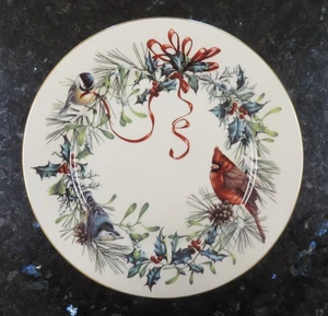 Lenox Wintergrüße Speiseteller ~ 1995 ~ Cardinal & Chickadees ~ 3 verfügbar - Bild 1 von 6