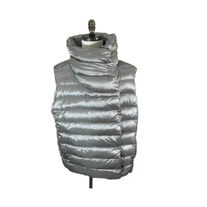 Chaleco Lauren Ralph Lauren para mujer XL plateado acolchado relleno chaqueta frontal a presión nuevo con etiquetas - Imagen 1 de 8