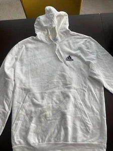 Adidas White Pullover Hoodie Men's Large (B1066) - Picture 1 of 11