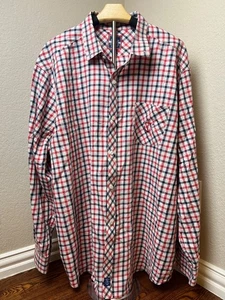 Camicia vintage Disney Cruise Line 1998 uomo rossa blu check bottoni ancora tasca 3XL - Foto 1 di 12
