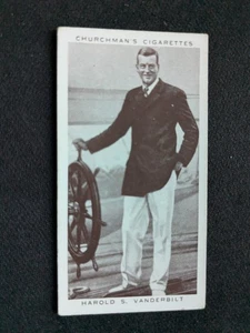 1939 Churchman Kings of Speed Card # 39 Harold S. Vanderbilt (EX) - Picture 1 of 3