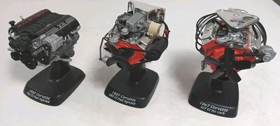 Ertl Collectible 1:12 Corvette Diecast Model Engine Set Of 3 American Muscle  - Image 1 of 4