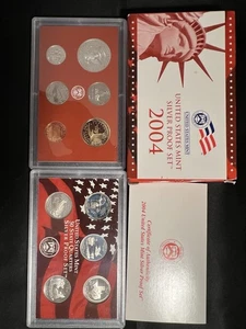2004-S U.S. Mint Silver Proof Set , 11 Coin Set with Box & COA - Picture 1 of 5