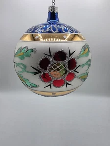 Decorazione natalizia floreale colorata vetro soffiato vintage made in Poland 4" - Foto 1 di 6