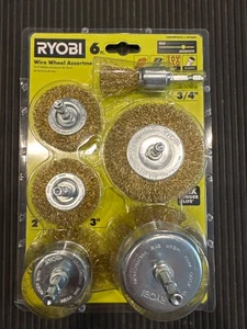 NEW RYOBI Wire Wheel Assortment Set (6-Piece) A72601 - Picture 1 of 1