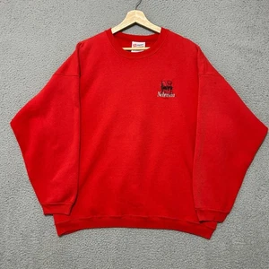 Vintage Nebraska Cornhuskers Crewneck Sweatshirt Men 2XL Red Made In USA 90s - Picture 1 of 9