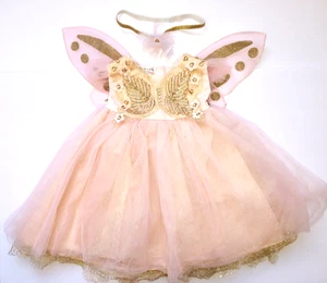 Pottery Barn Kids Blush Pink Butterfly Fairy Costume 6-12M Dress Baby Infant - Picture 1 of 5