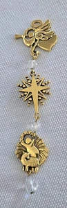 BSD Christmas Religious Themed Gold Color Pendant, Angel, Cross, Baby Jesus, 4"  - Picture 1 of 3