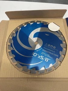 "2 hojas de sierra circular de carburo de construcción Falkenwald de 10"" X 5/8"" paquete" - Imagen 1 de 5