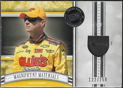 Dave Blaney 2012 Press Pass Magnificent Materials /250 Tire Patch Card - Image 1 of 2