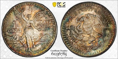 1984 Mexico 1 Onza Libertad Silver Coin PCGS Certified MS66 Toning 🌈 - Image 1 of 3