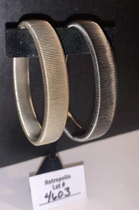 2 Silver Tone Slinky Coil Stretch Bracelets Vintage - Picture 1 of 11