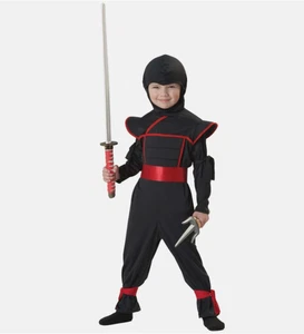 Stealth Ninja japanischer Krieger Black Book Week Kleinkind Jungen Kostüm Medium - Bild 1 von 9
