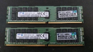 RDIMM DDR4 2400 64GB KIT 32GBX2 ECC REG SAMSUNG M393A4K40BB1-CRC0Q PC4-2400T - Afbeelding 1 van 1