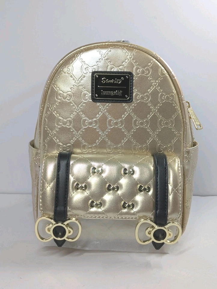 Loungefly Sanrio 50th Anniversary Metallic Gold Mini Backpack( SANBK0549)