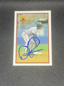 Carta autografata firmata Dion James 1989 Bowman #277 Atlanta Braves Brewers - Foto 1 di 3
