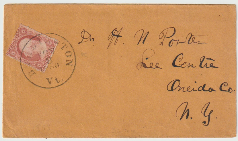 U.S. Scott #26 on cover w/ Burlington Vt.Nov.8 1853 Cancelation - Image 1 of 1