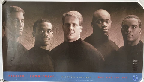 Vintage INDIANAPOLIS COLTS Passion. Commitment. Scary For Some Men POSTER Cover