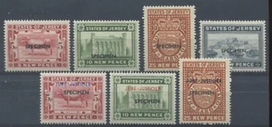 Jersey Revenues all overprinted SPECIMEN and JURE JUSTIER SPECIMEN mint NH - Foto 1 di 1