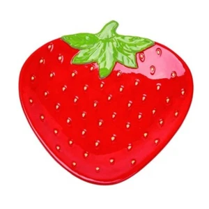 Everyday is a Holiday Transpac Red Dolomite STRAWBERRY PLATTER Plate NEW - Picture 1 of 1