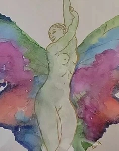 Original Aquarell & Tusche - Akt - signiert - Bild 1 von 4