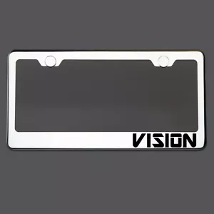 Polish Mirror License Plate FVISIONe VISION Laser Etched Metal Screw Cap - Bild 1 von 8