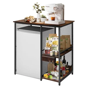 3-Tier Mini Fridge Cabinet with Storage Kitchen Microwave Stand Table Baker Rack - Picture 1 of 9