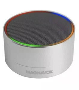 Nuovo.! Magnavox Argento MIni Altoparlante Bluetooth Portatile Decorativo Multi Luci - Foto 1 di 10