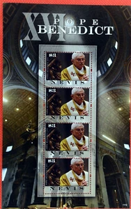 ZAYIX - Nevis 1649 MNH souvenir sheet - Pope Benedict XVI - Religion 15321003A01 - Picture 1 of 1