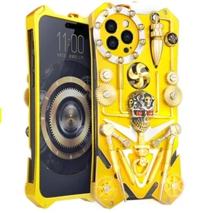 For iphone 15 14 13 12 Pro max Plus Gears Metal Armor shockproof Back Case - Picture 1 of 16
