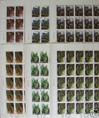 TANZANIA REPTILES SNAKE LIZARD TURTLE  6  FULL SHEETS - Image 1 of 4
