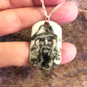 Odin pendant, watercolor glass enamel, one of a kind artist painted - Picture 1 of 3