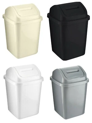 5L Plastic Swing Top Bin Waste Rubbish Dust Trash Can Paper Home Kitchen Office  - Image 1 of 4
