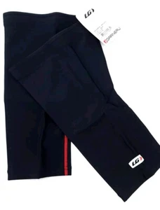 Louis Garneau LG Knee Warmers Black/ Red Sz XL/Extra Large Heatmaxx UPF 50 Pair - Picture 1 of 13