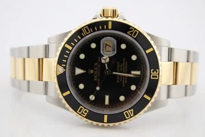 Orologio Rolex Submariner Data Quadrante Nero Oro Giallo 18k e Acciaio 40mm 16613 - Foto 1 di 13