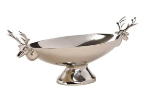 Aluminium Luxus Hirsch Schale im Mittelalter Silber Stil 44cm Amphore Obstschale - Bild 1 von 1