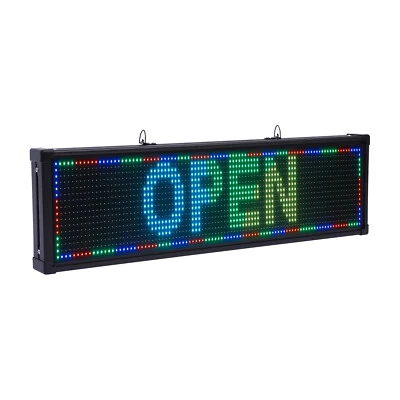 26"x8" LED Advertising Sign 7 Color Programmable Scrolling Message Display Board - Image 1 of 4