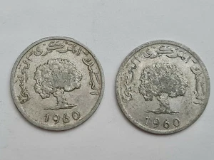 2x 5 MILLIM TUNISIA / TUNESIEN - 1960 - Aluminium - PRÄGE PARIS - KM#282 - Bild 1 von 3