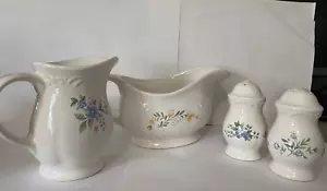 Pfaltzgraff Meadow Lane Butterfly Floral creamer, gravy boat, salt and pepper - Picture 1 of 24