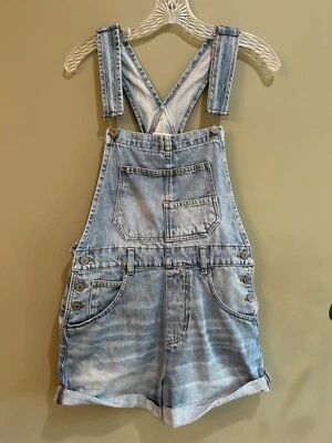 Free People We The Free Ziggy Shortalls XS Follow Your Heart Blue Foto 1 de 4