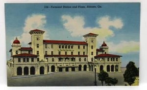 Curteich Leinen Postkarte Terminal Station 1940er Atlanta GA postfrisch - Bild 1 von 2