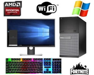 Dell GAMING Desktop Computer INTEL I7 AMD RX 16GB 2TB HDD WIFI 19" LCD Window 10 - Picture 1 of 6