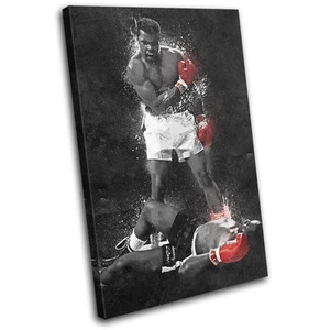 Muhammad Ali Liston Grunge Boxing Sports SINGLE CANVAS WALL ART Picture Print - Picture 1 of 1