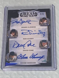 Dream Ring Team Quad Auto 2024 Leaf Bronx Legacy 2/3 Clemens Guidry Cone Gossage - Picture 1 of 1