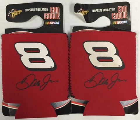 Dale Earnhardt Jr #8 Budweiser NASCAR Red Collapsible Can Cooler SET OF 2 Cover
