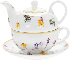Busy Bees Tea for One Teapot Cup and Saucer Set Gift Boxed - Picture 1 of 3