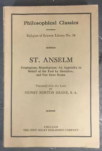 St Anselm: Proslogium; Monologium; An Appendix in Behalf of the Fool by Gaunilon - Imagen 1 de 6