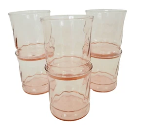 (6) Vintage Libbey Swirl Optic PINK JUICE GLASSES 3.5" Tall EXCELLENT - Picture 1 of 4