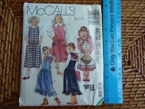 McCall's Schnittmuster 4672 Größe CE 3-5 Kinder Pullover Kragen Applikationen 1990 ungeschnitten - Bild 1 von 5