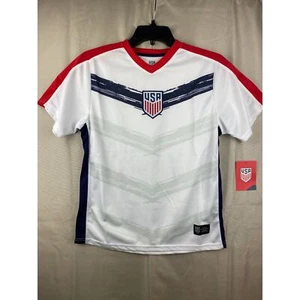 NWT Youth U.S.A. Official Soccer Federation Jersey Type Shirt Large 14/16 V Neck - Picture 1 of 9